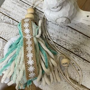 Bible tassell bookmark - teal w/ boho daisy